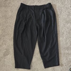 Shein Motf Black Cropped Pleated Pants